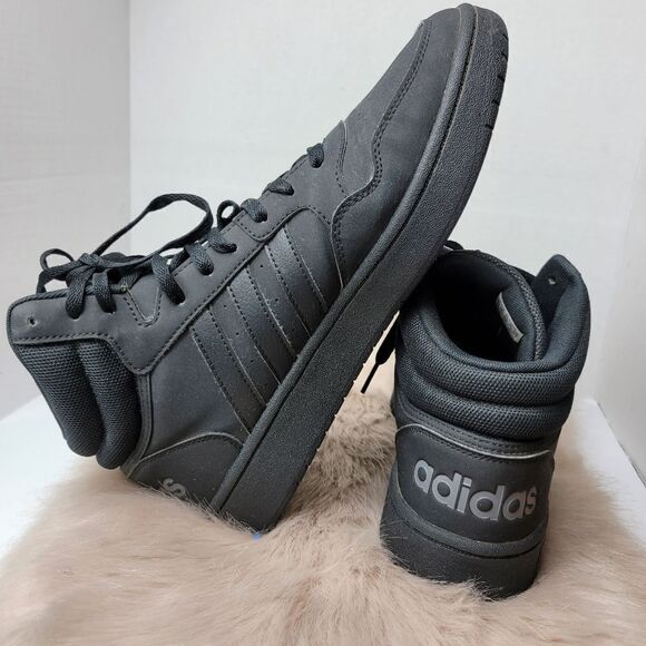 adidas Hoops 3.0 Black Men's Mid Cut Basketball Inspired Shoes Sneakers  10 - Picture 5 of 9